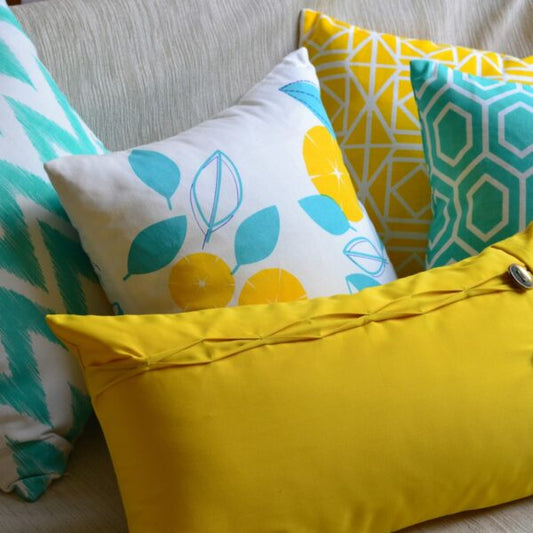 Throw Pillows: Mixing patterns and shapes to create interest
