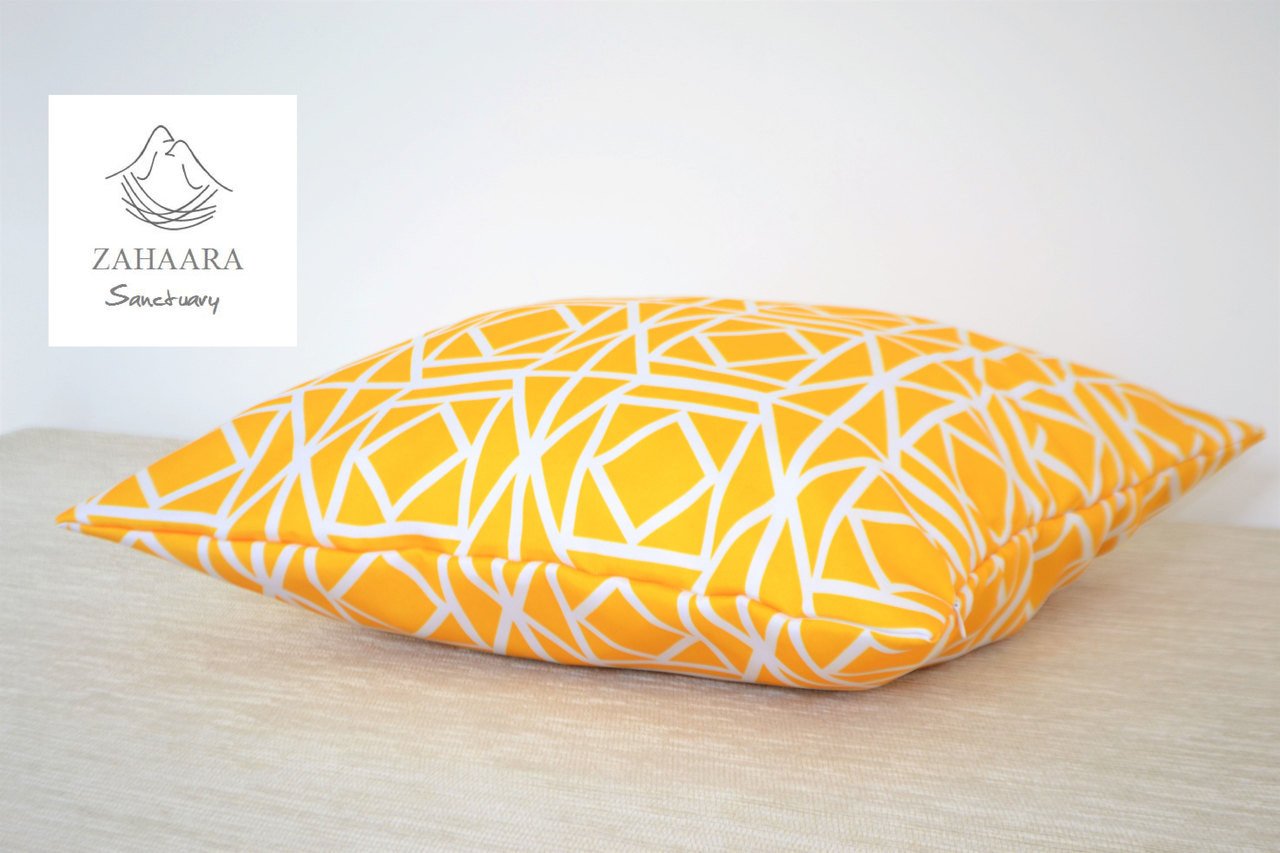 1 x 20" ABAGAIL Yellow Waterproof Outdoor Cushion Cover