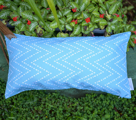 OCEANA Aqua oblong waterproof outdoor cushion cover 12 x 22