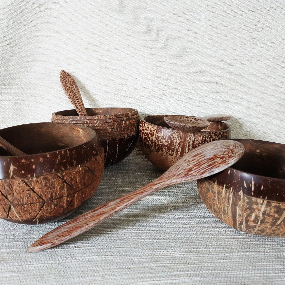 Natural Coconut Shell Bowls set of 4