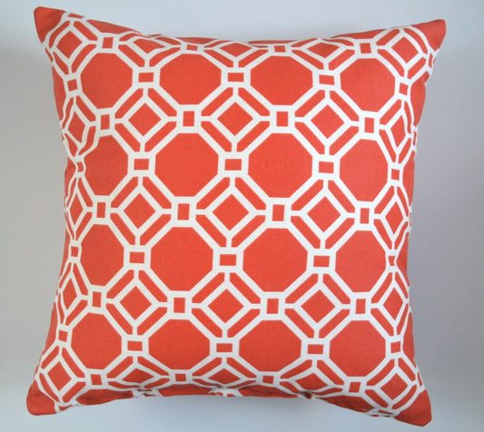 CRIMSON Red outdoor cushion cover 16 Geometric pattern