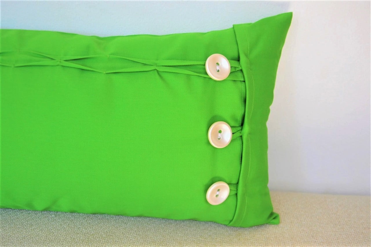 Emerald Green/Jade Oblong / Rectangular Cushion Cover Button