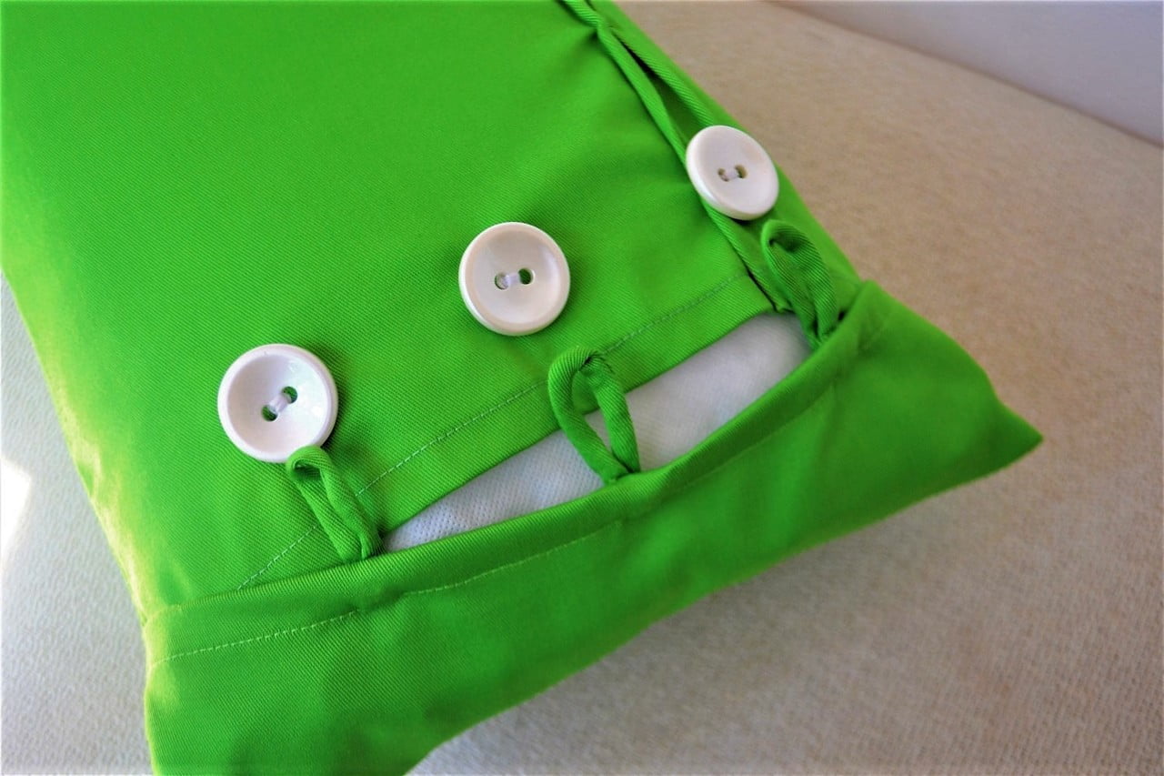 Emerald Green/Jade Oblong / Rectangular Cushion Cover Button