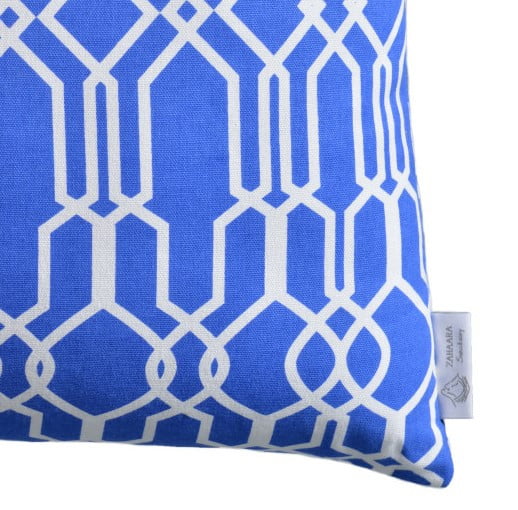 Athena Cobalt Blue Geometric Cushion Cover