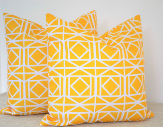 1 x ABAGAIL Yellow Waterproof Outdoor Cushion Cover 16" or 18"