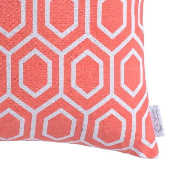 "Ella" Coral Geometric Cushion Cover