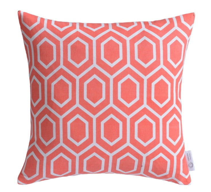 "Ella" Coral Geometric Cushion Cover