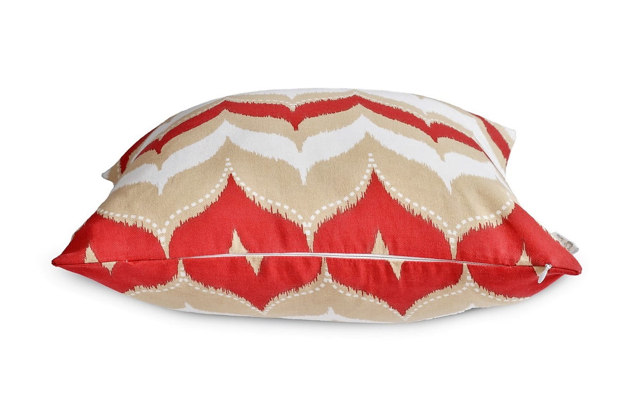 UMA Red/Beige IKAT Dome Cushion Cover