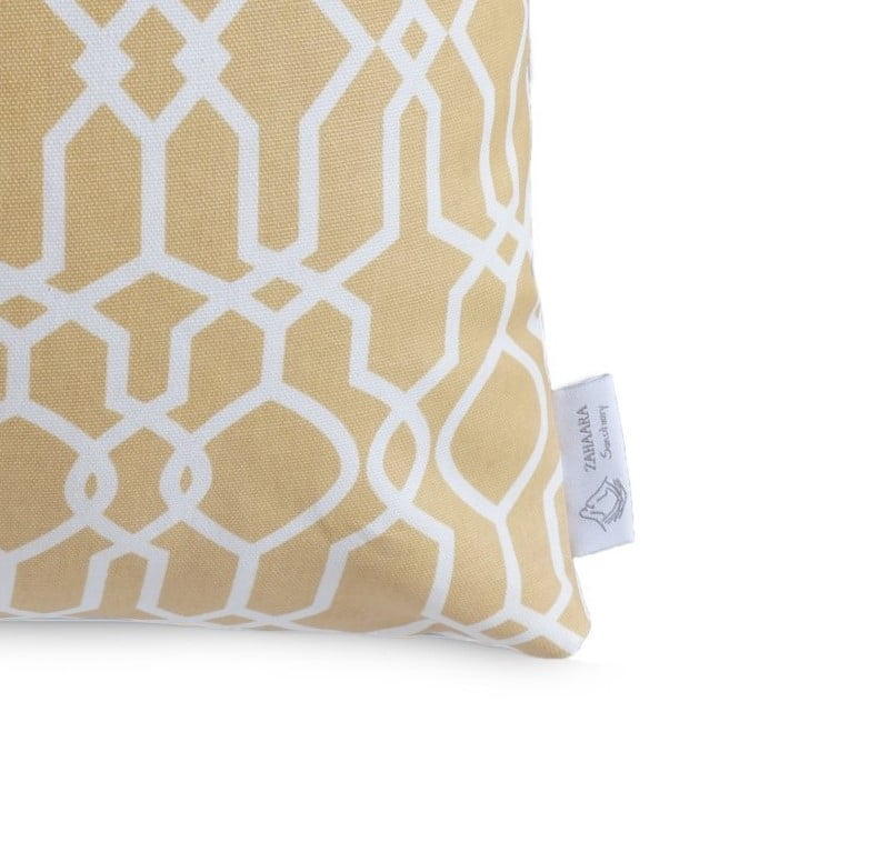 Clifton Beige Geometric Lattice Cushion Cover