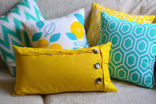 Mustard Yellow Oblong Cushion Cover