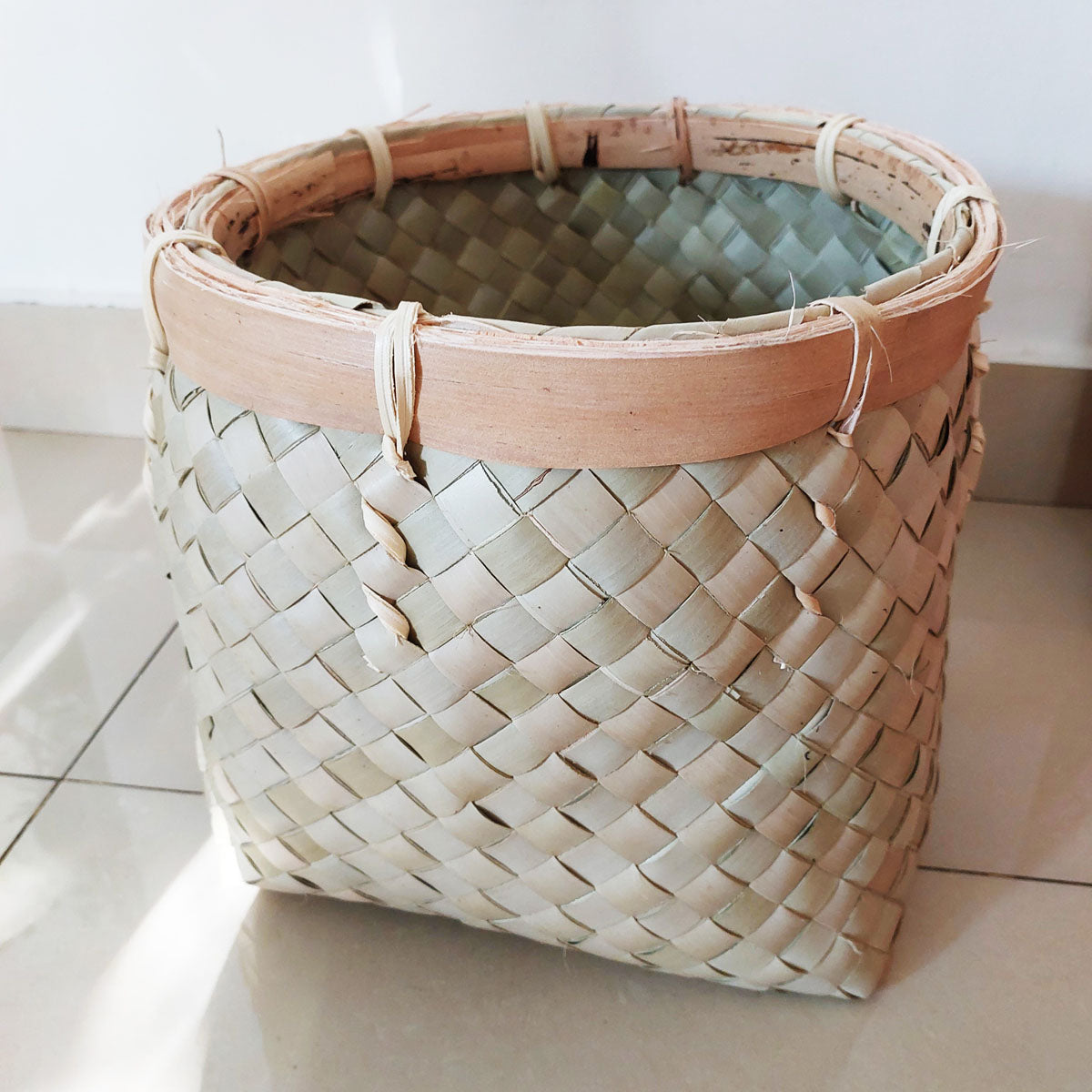 Potted Monstera Indoor plant in wicker/seagrass/straw basket