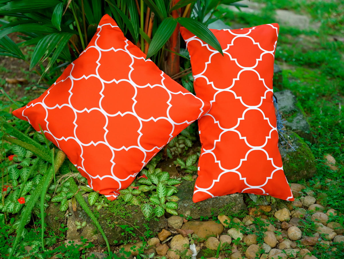 SPICE orange oblong waterproof outdoor cushion cover 12 x 22