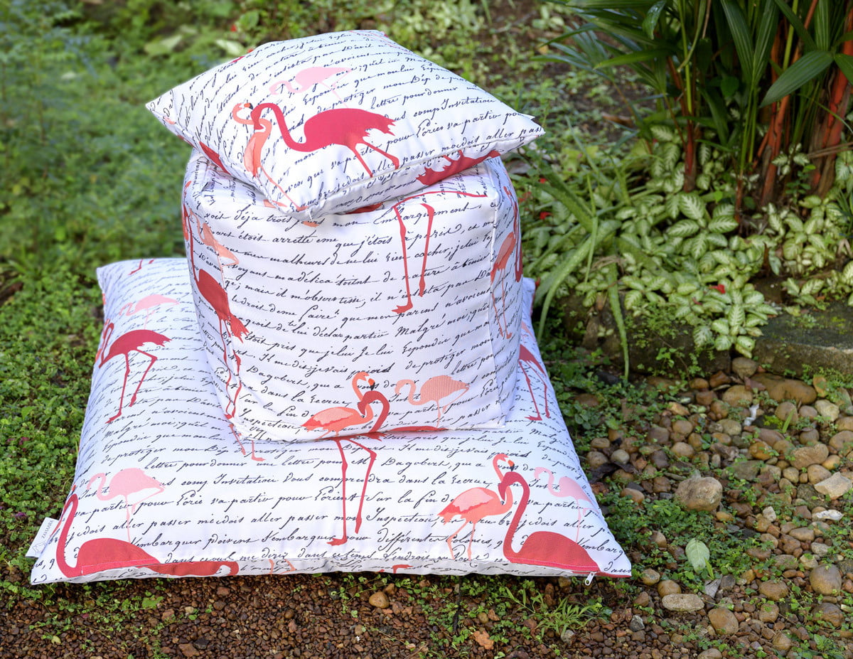 FLAMINGO TALES Extra Large outdoor floor cushion cover 35" waterproof