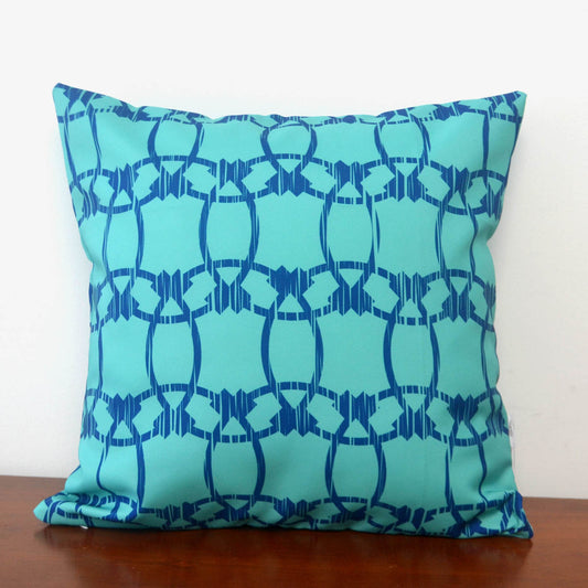 Barcelona turquoise waterproof outdoor cushion cover 16 or 18