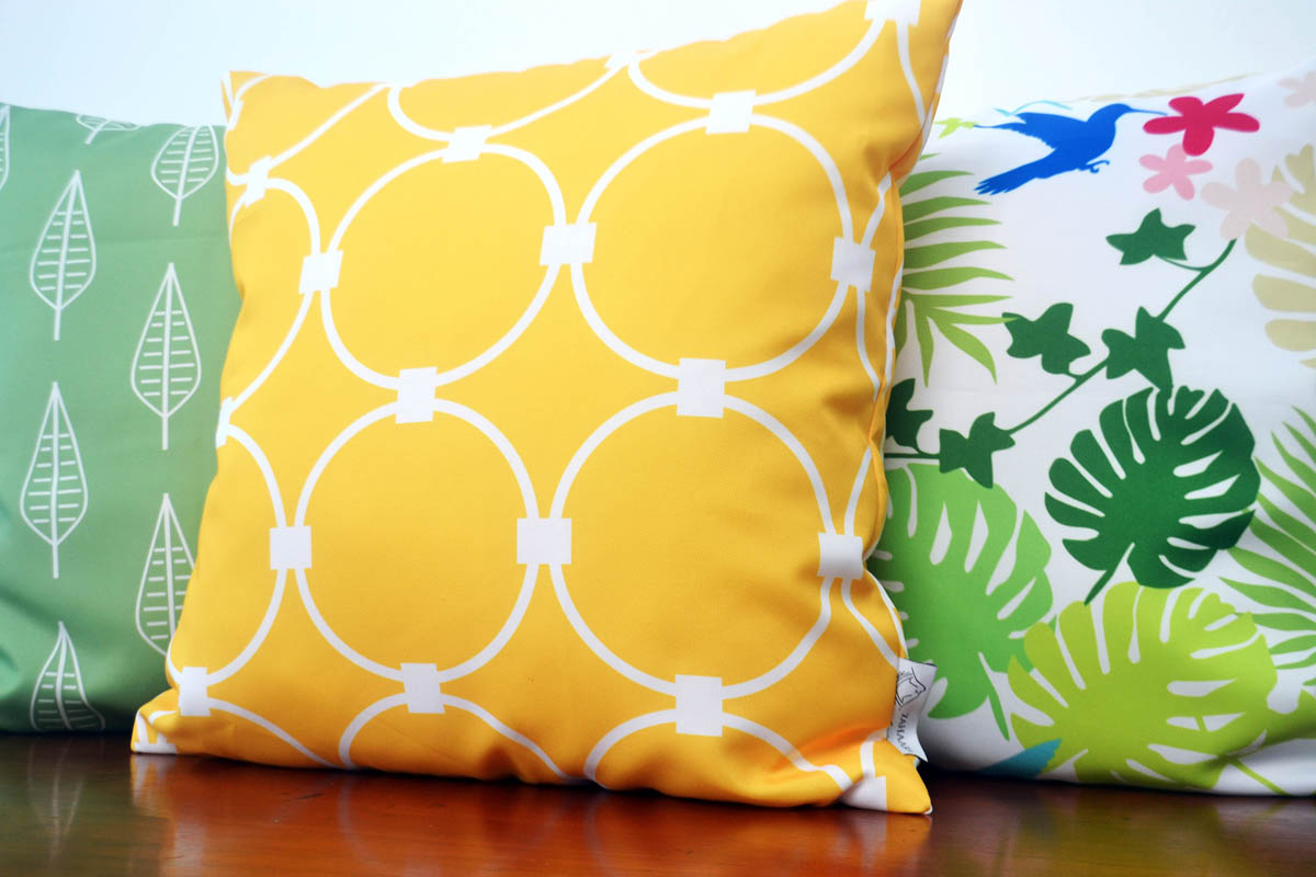 Tuscany yellow waterproof outdoor cushion cover 16 or 18