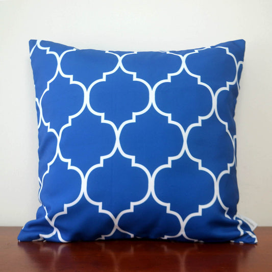 Santorini Blue waterproof outdoor cushion cover 16 or 18