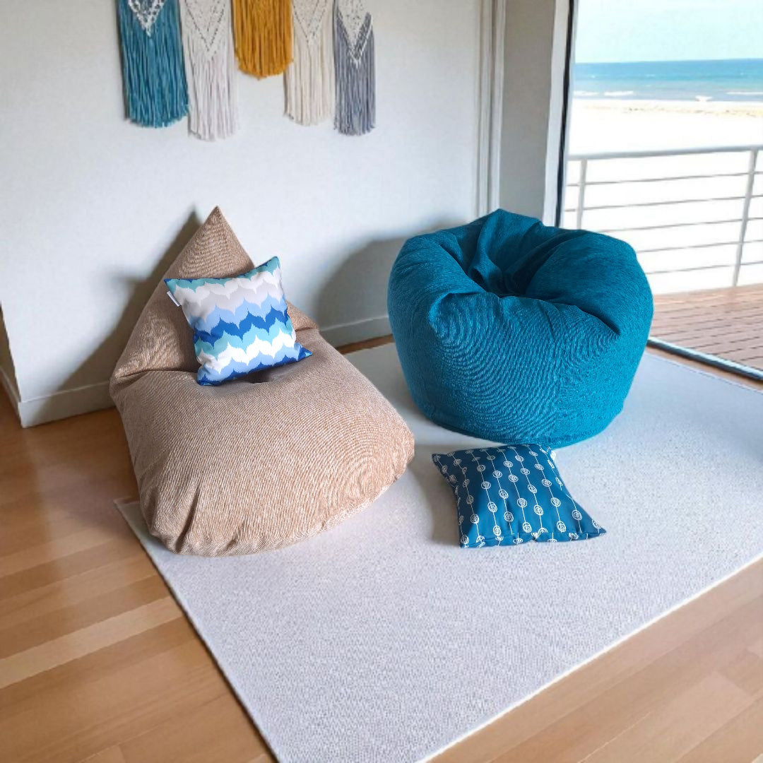 CAPRI Blue Round XL bean bag chair