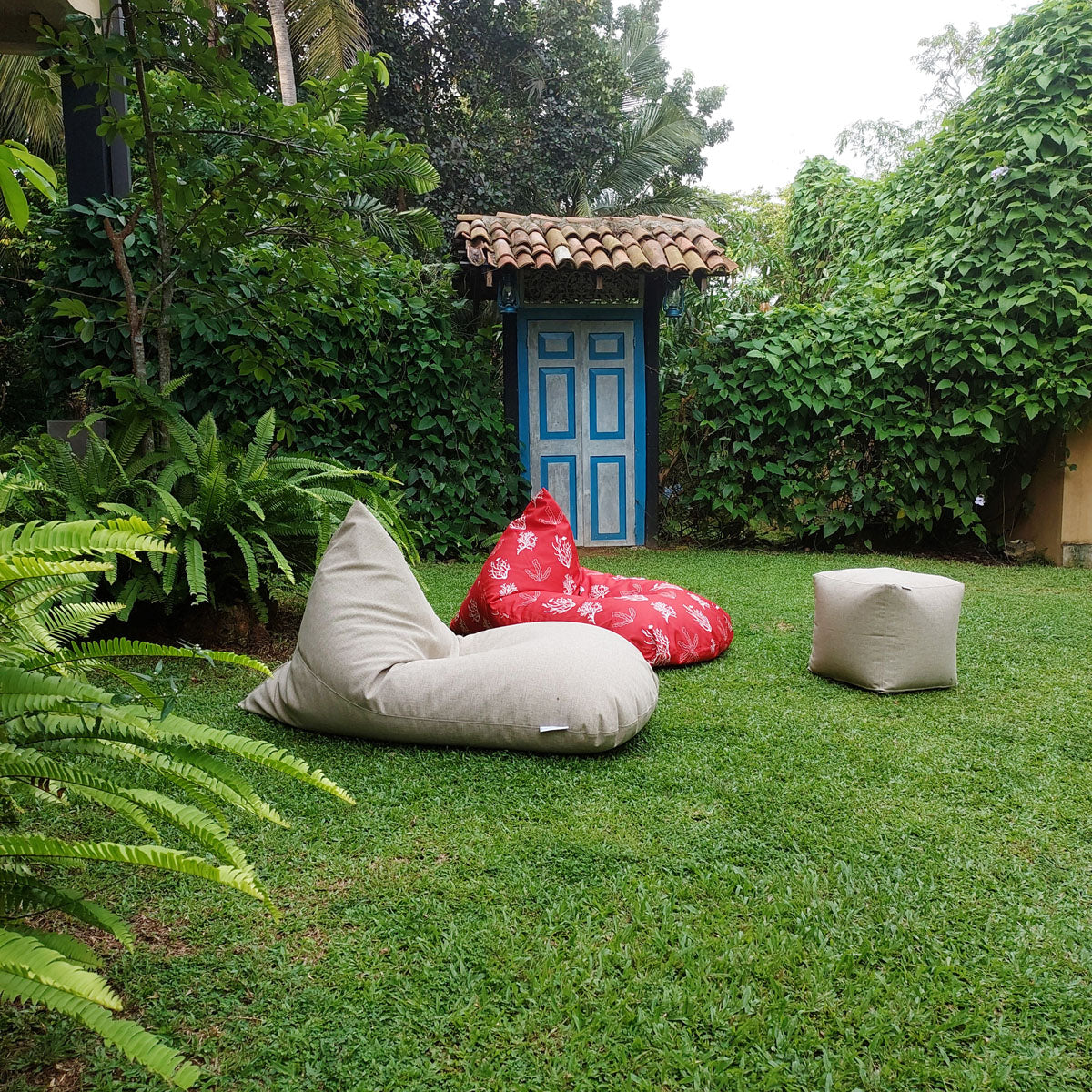 Coral Reef orange waterproof outdoor bean bag