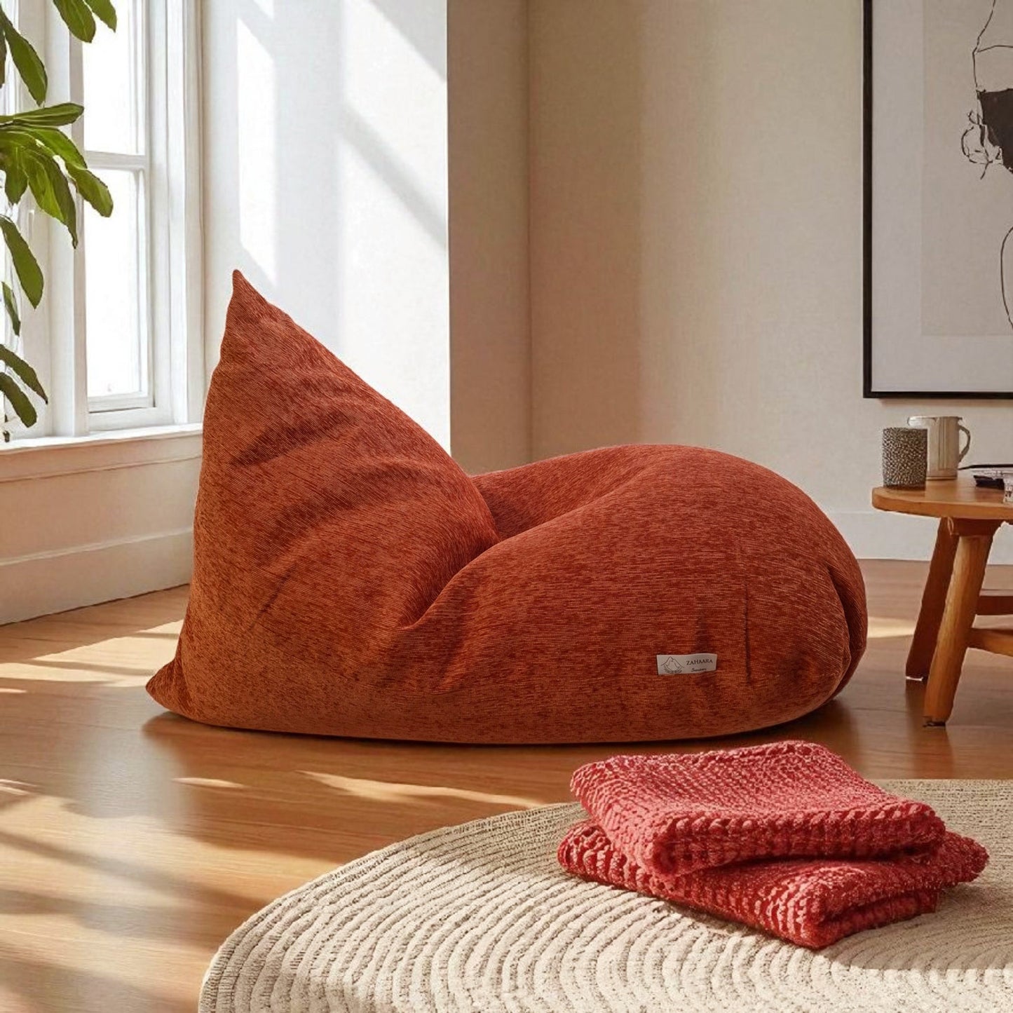 SIENNA Burnt Orange/Peach bean bag XL size