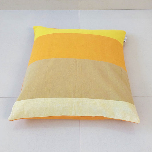 RAYS yellow orange floor cushion in handloom cotton 24"