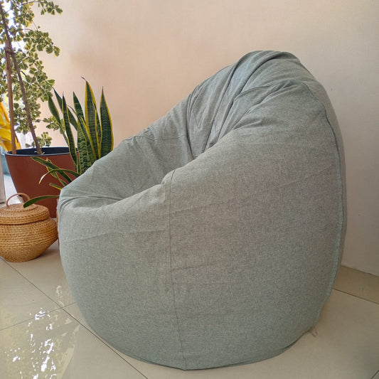 LEVI Ash /Grey round bean bag chair