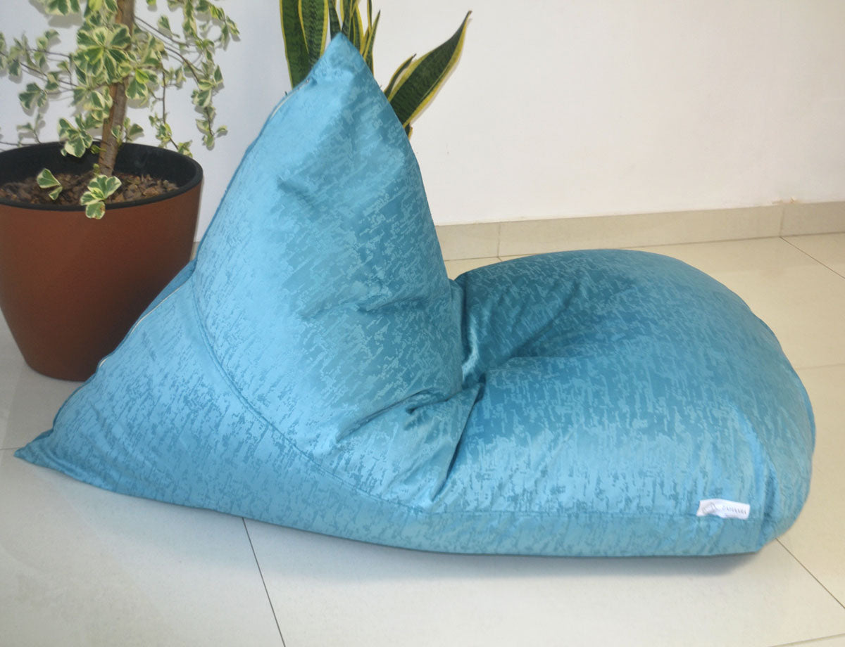 Blue bean bag in velvet - Luca