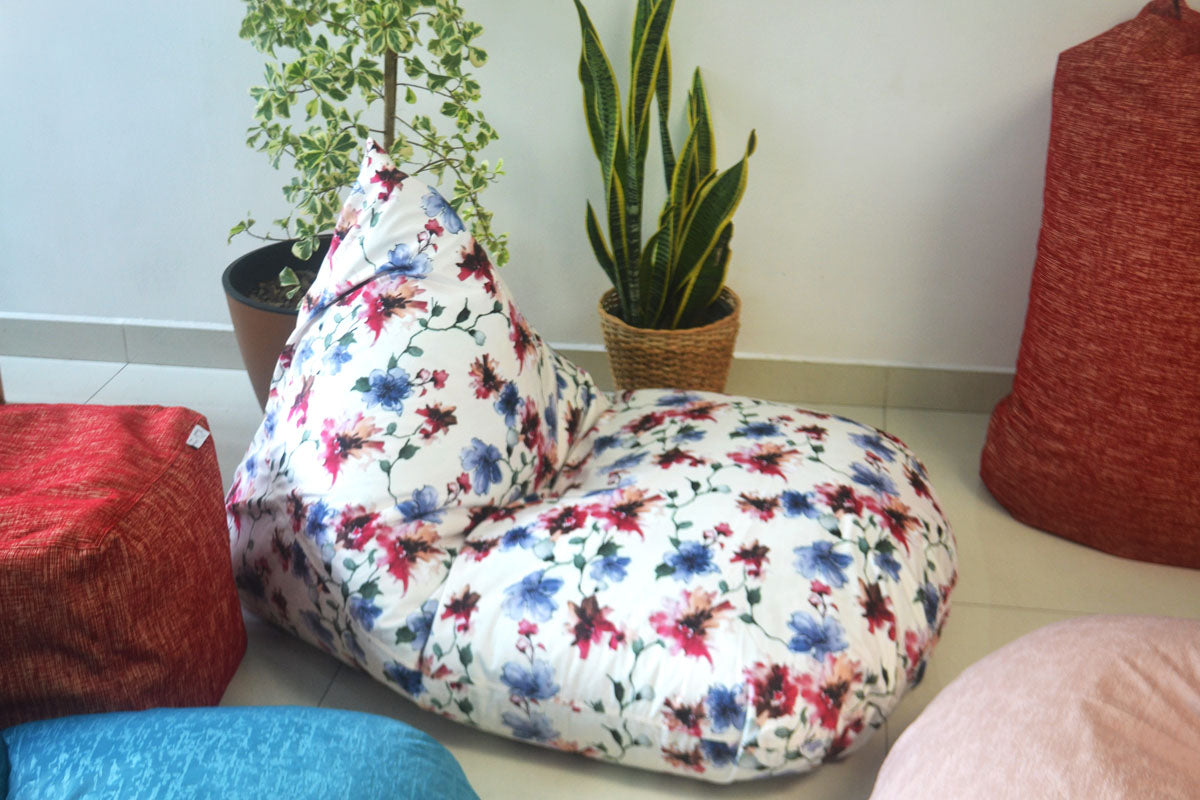 Floral bean bag in velvet - Cassandra