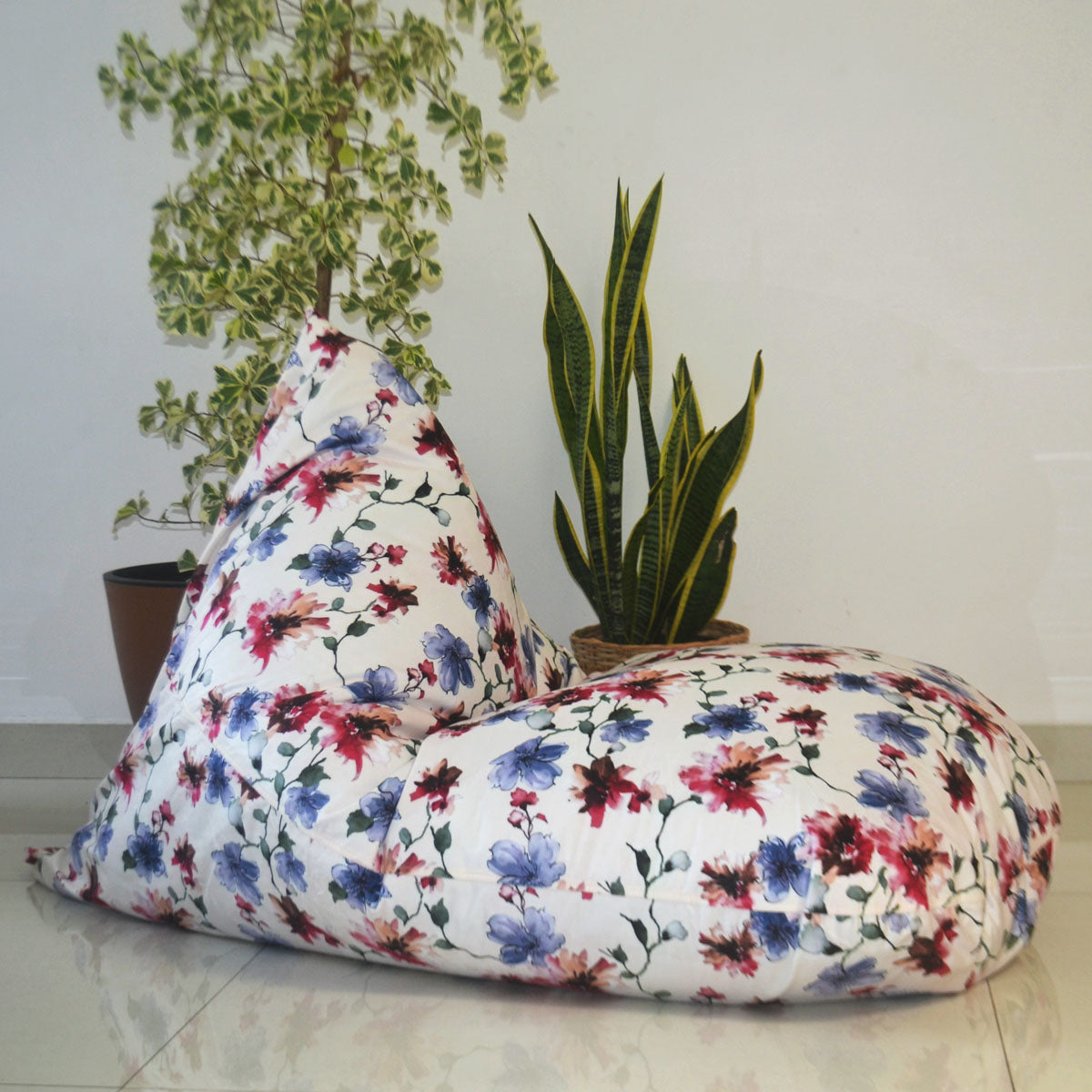 Floral bean bag in velvet - Cassandra