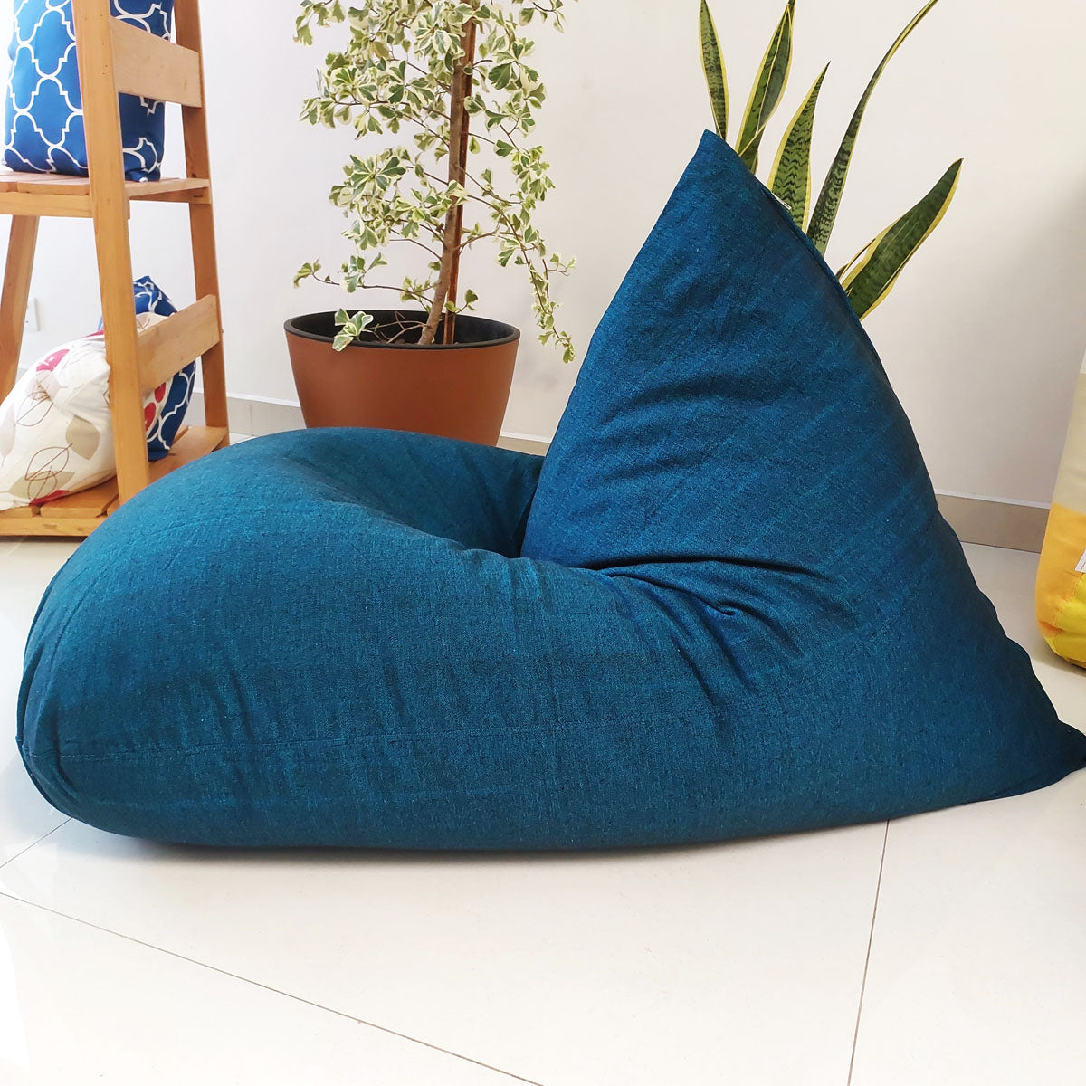 NIGHT- Blue cotton bean bag chair