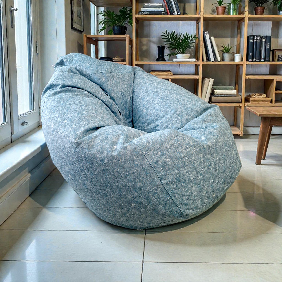 TALIA Blue Mighty Round XL bean bag chair