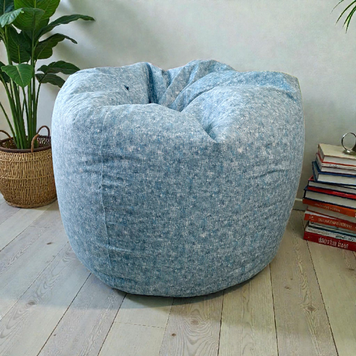 TALIA Blue Mighty Round XL bean bag chair