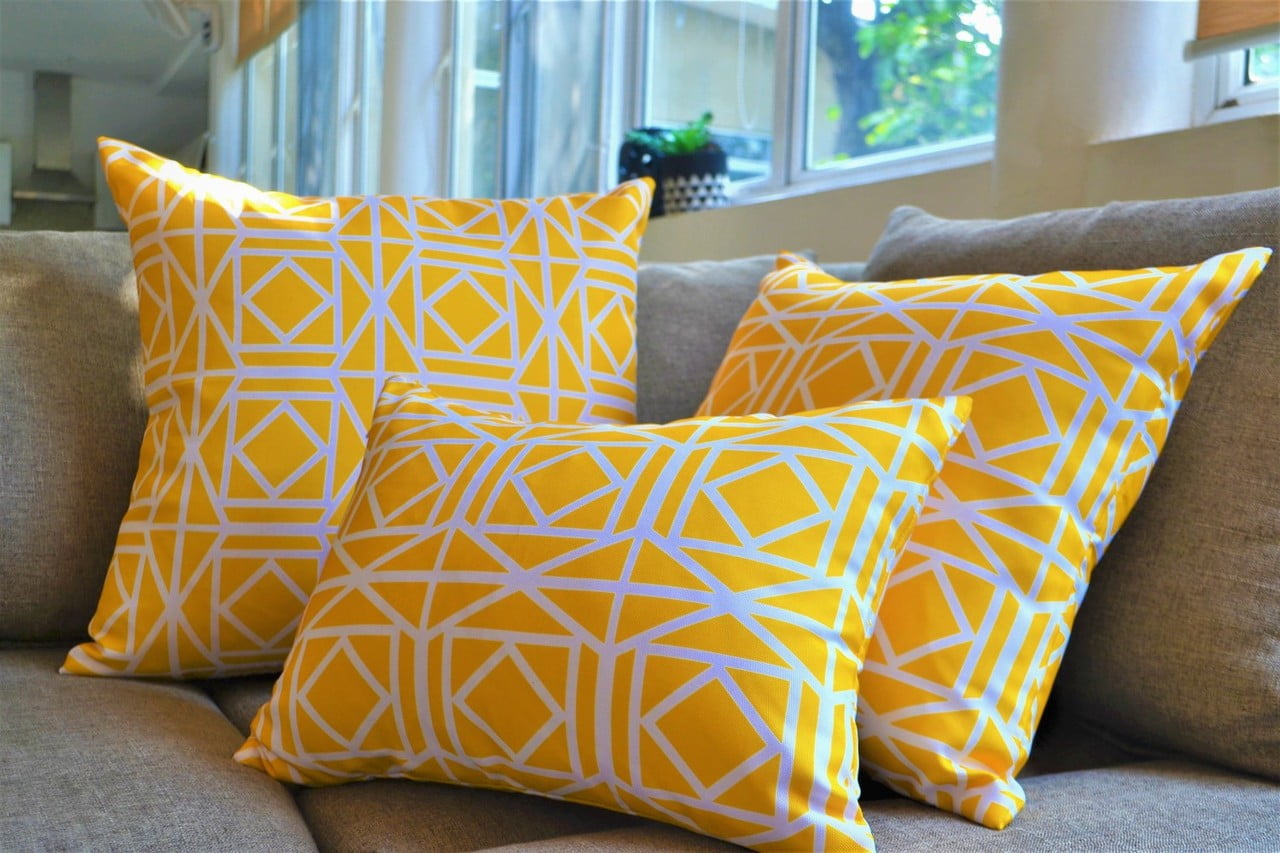 ABAGAIL Yellow WATERPROOF OUTDOOR Cushion 35"
