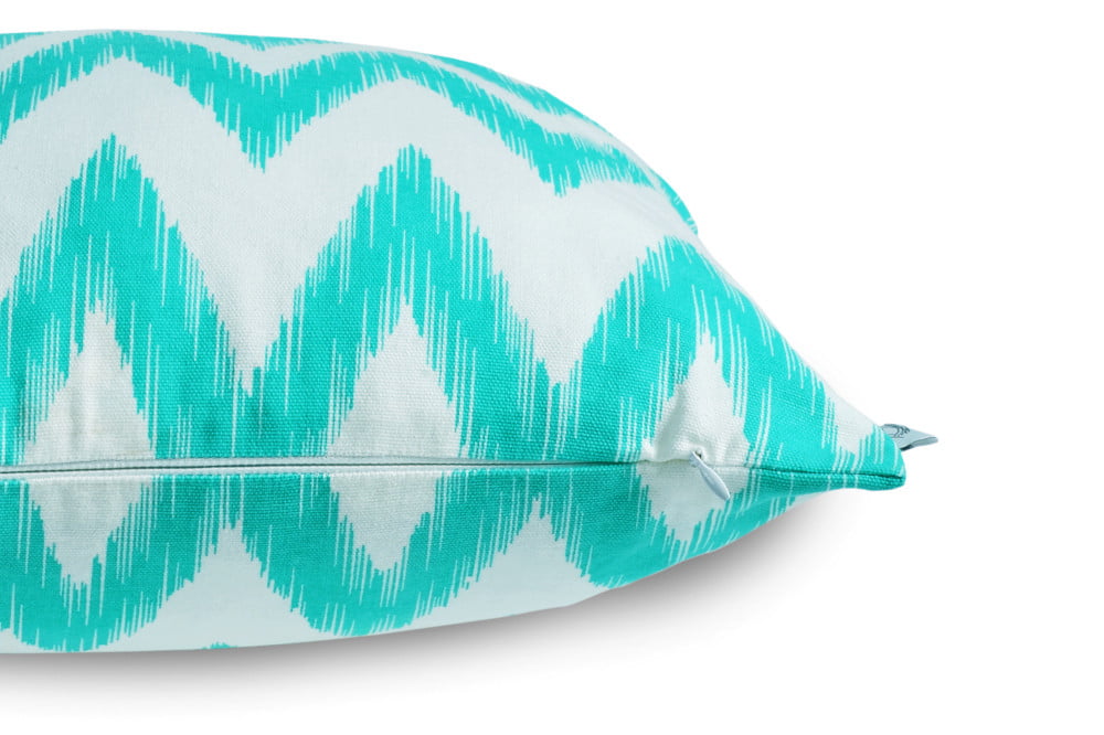 Kai Aqua/Turquoise WATERPROOF OUTDOOR Chevron Cushion Cover