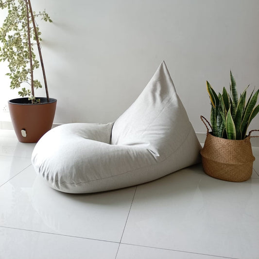 DOVE Cream/Off White bean bag XL size Linen-Look