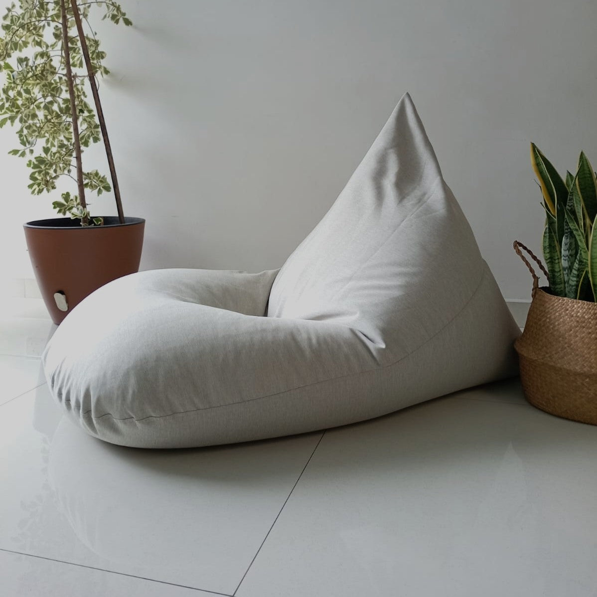 DOVE Cream/White bean bag XL size Linen-Look