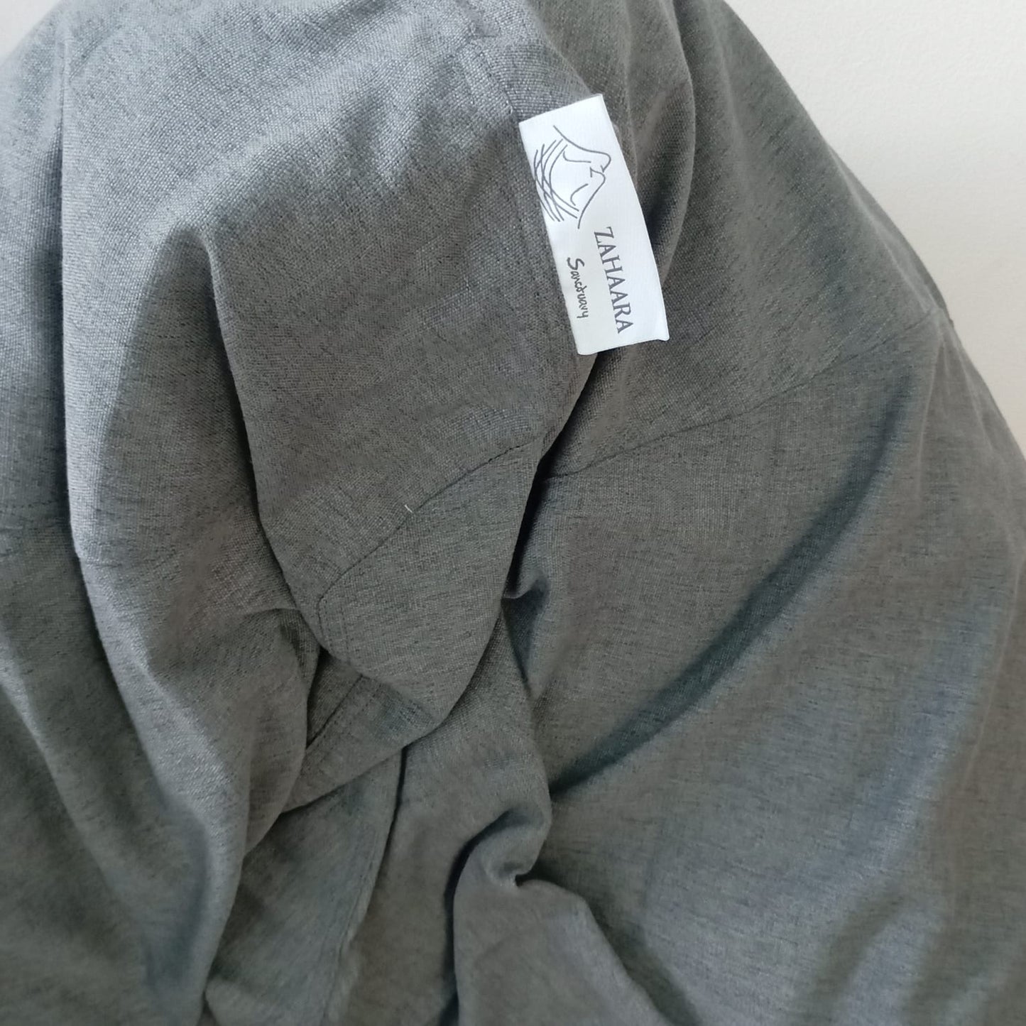 CONNOR Grey round bean bag chair
