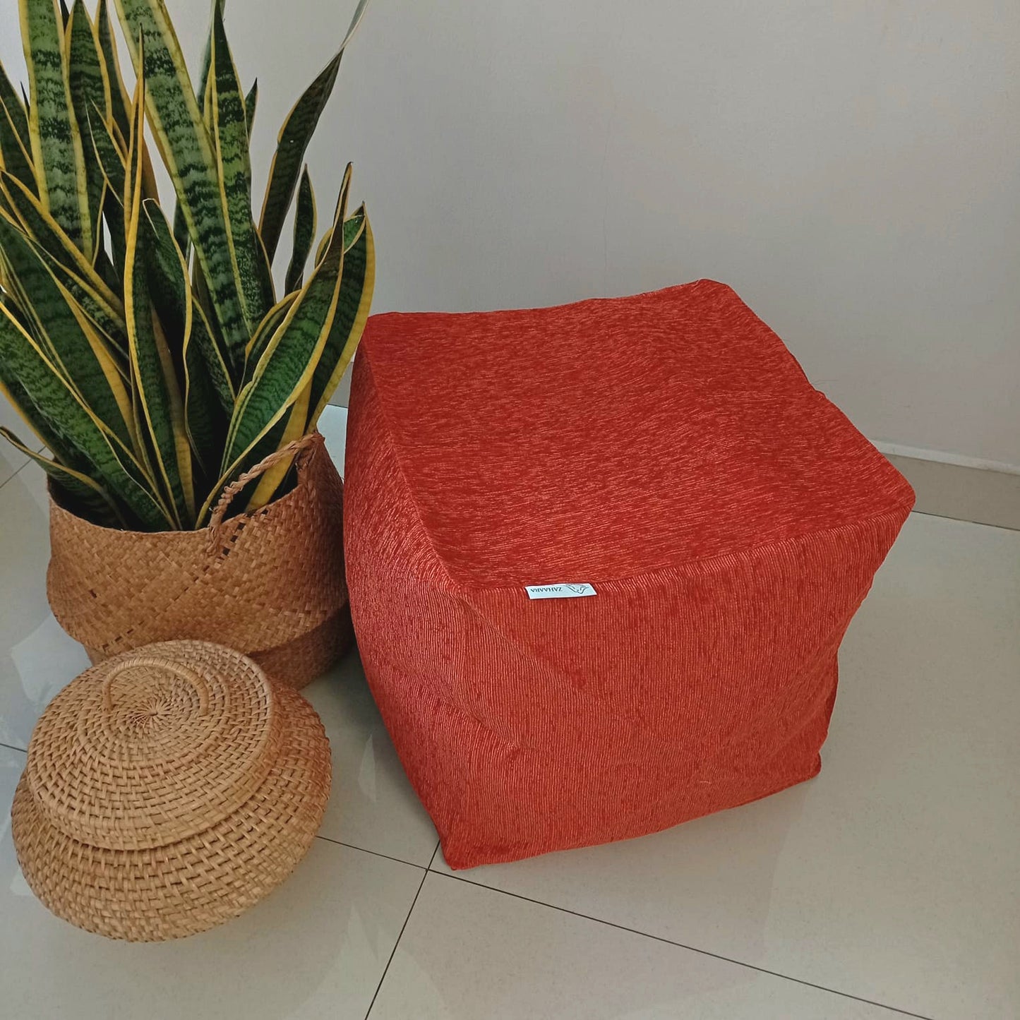 Orange pouf / ottoman - Twilight