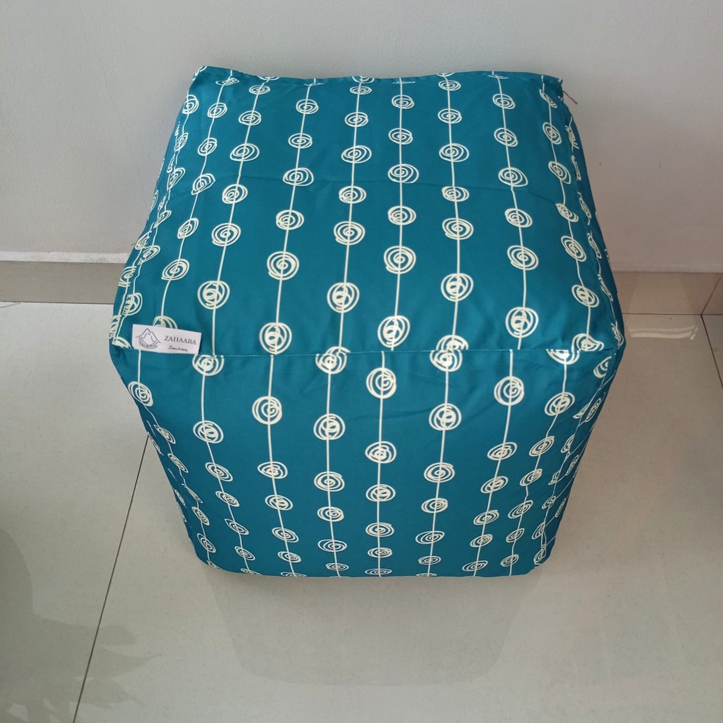 Outdoor Pouf / Ottoman/foot stool in Dark Blue - Night Rain