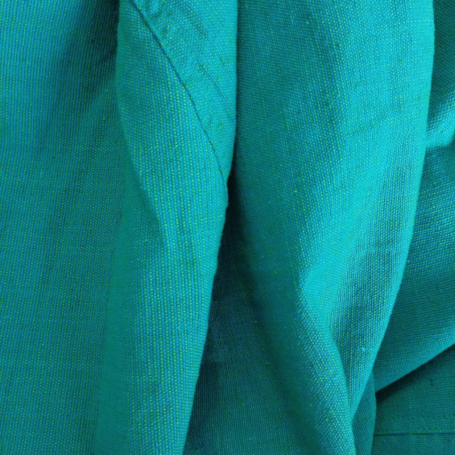 Turquoise round XL bean bag chair in handloom cotton - SEASHELLS
