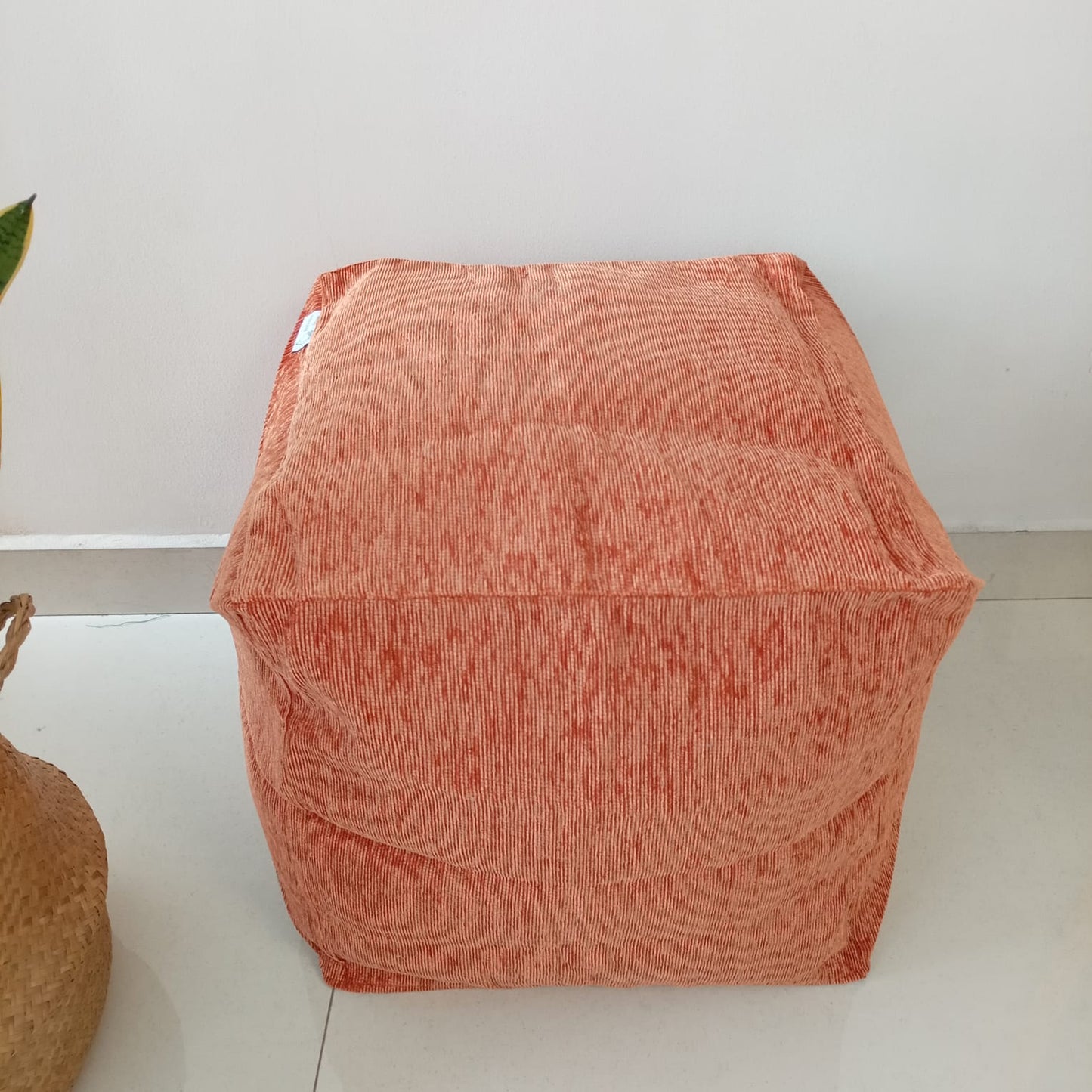 Orange/peach pouf / ottoman - Sienna