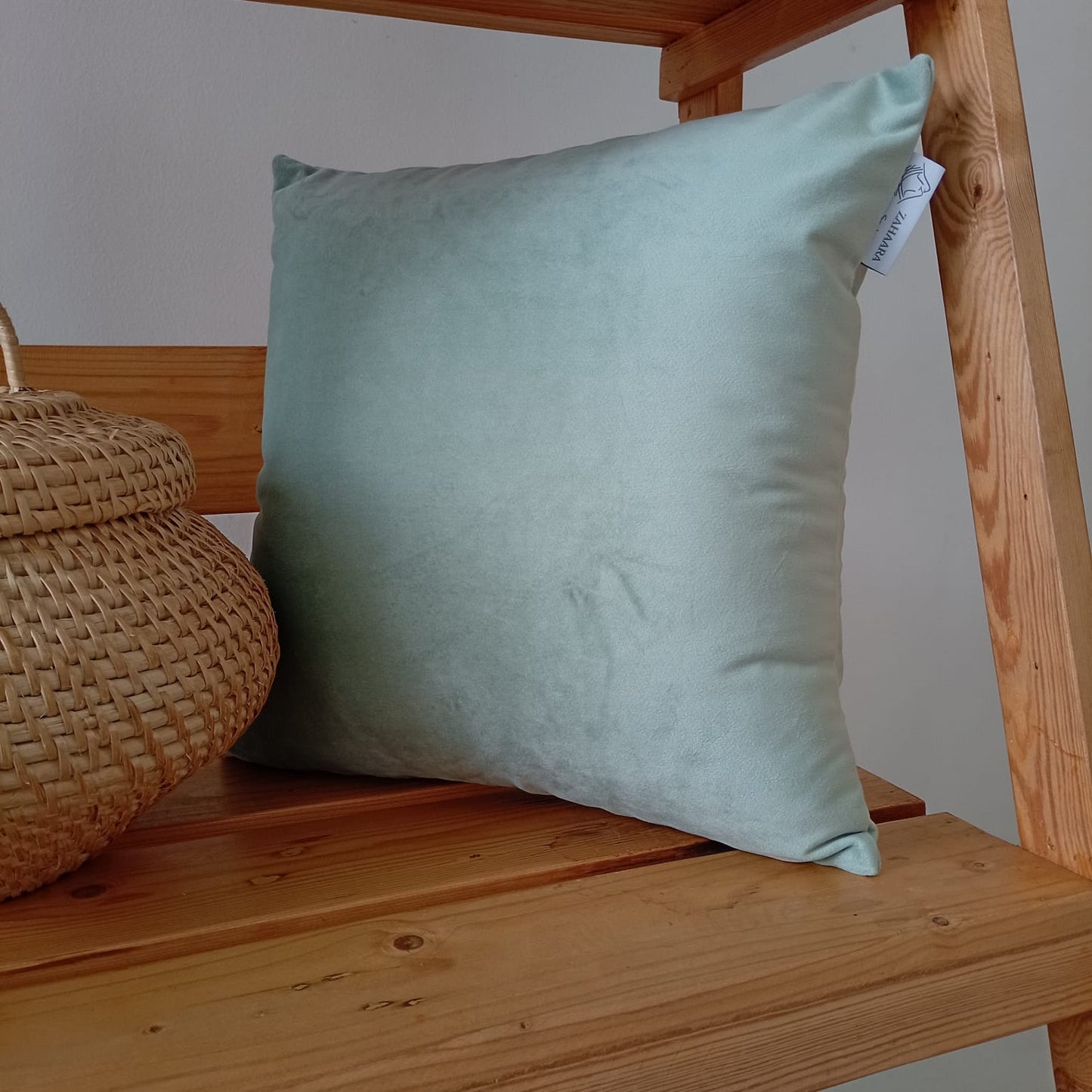 Velvet blue, green cushion covers 16"