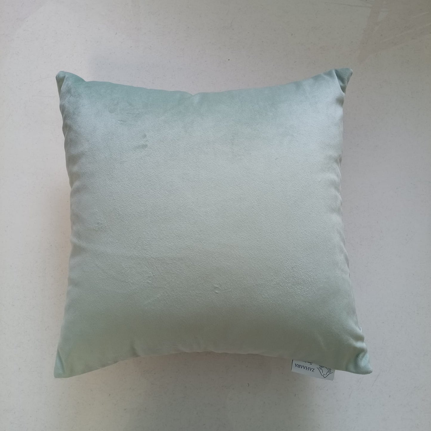 Velvet blue, green cushion covers 16"