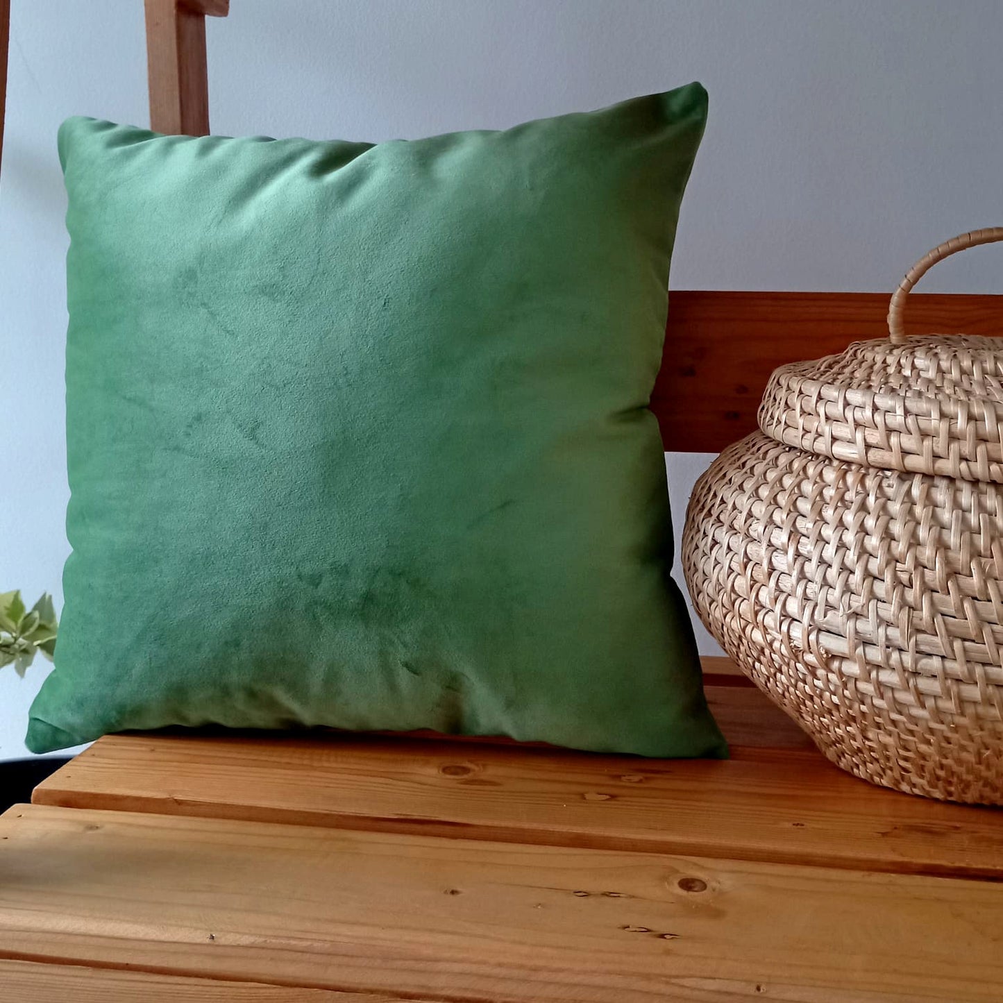 Velvet blue, green cushion covers 16"