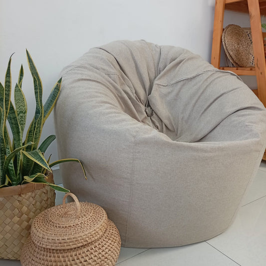 MASON Beige Sand Round XL bean bag chair