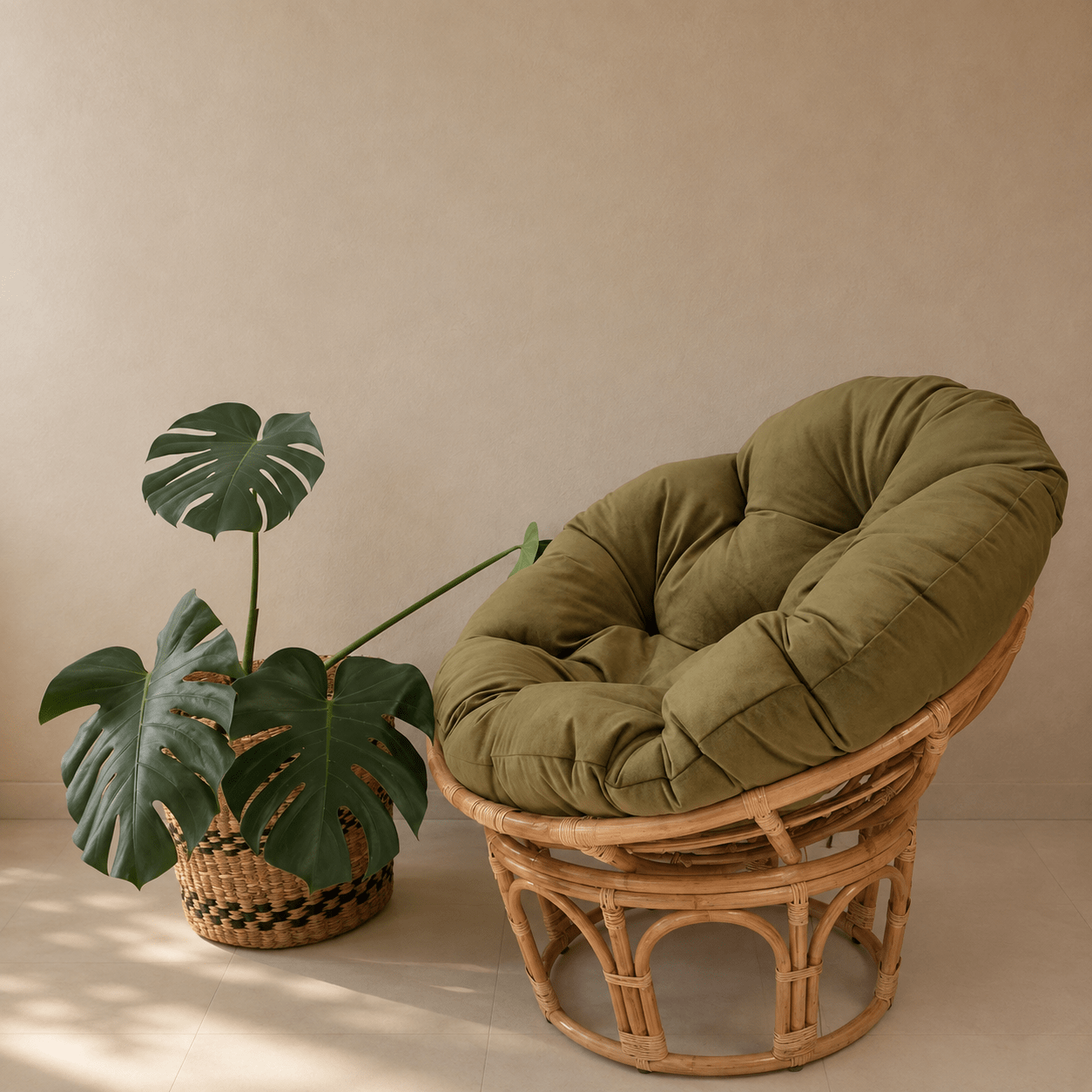ELKA Olive Green Papasan Chair Cushion