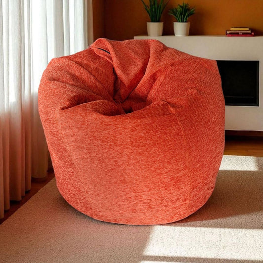 TWILIGHT Orange Round XL bean bag chair