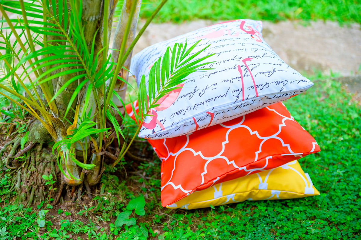 SPICE Extra Large orange outdoor floor cushion cover 35 waterproof Beanbags and Cushions by ZAHAARA Sanctuary