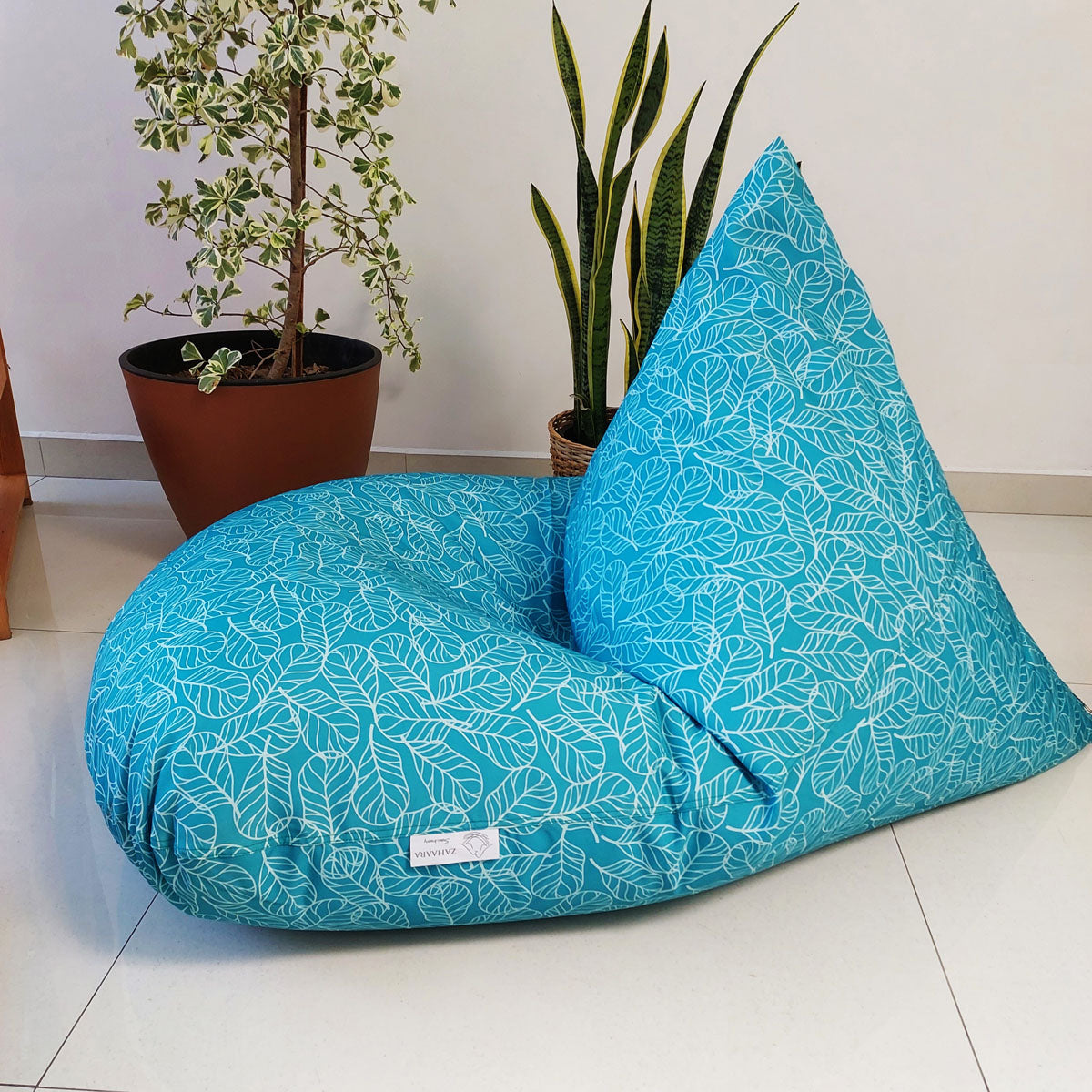 Blue waterproof outdoor bean bag - Bed of Leaves