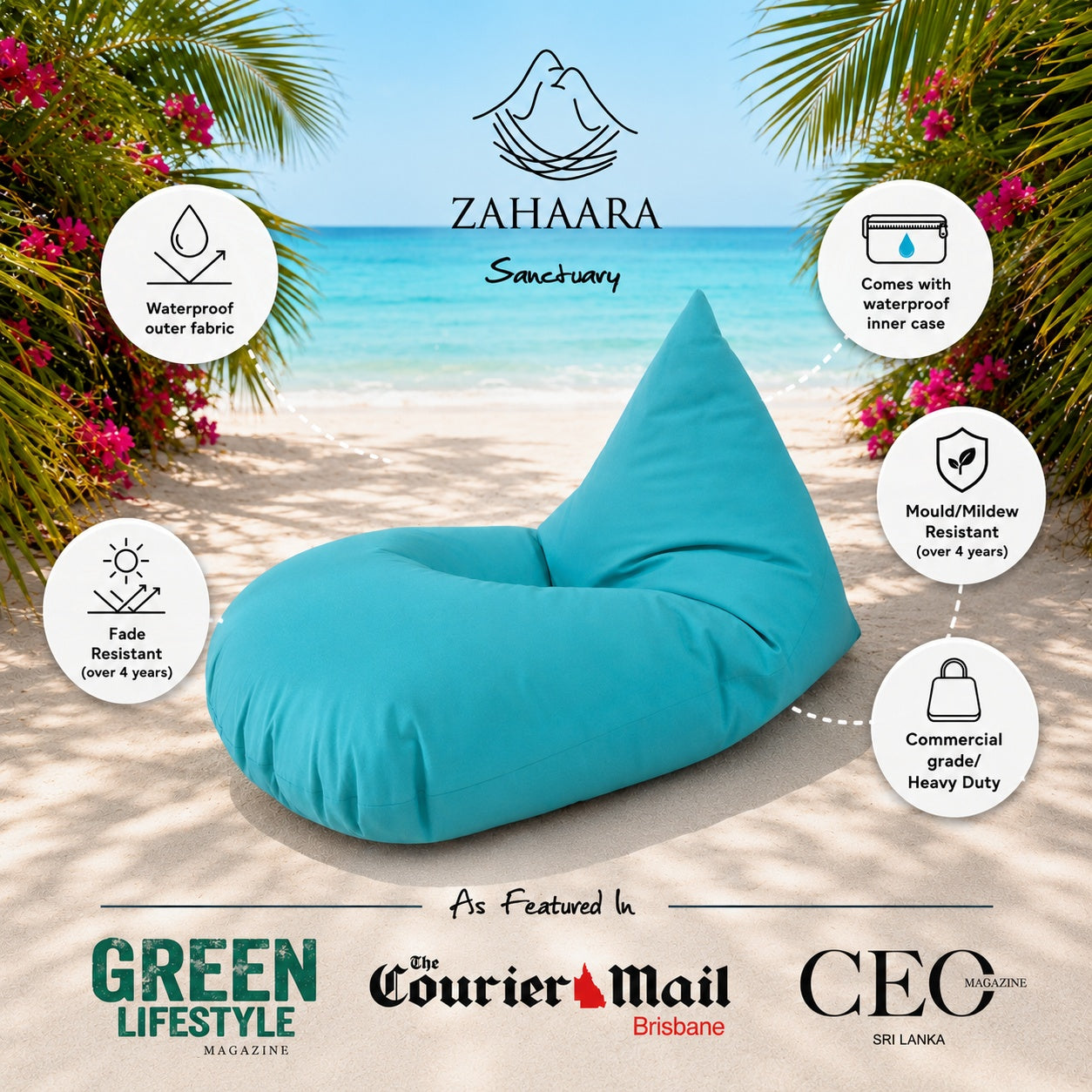 CASCADE Aqua outdoor bean bag
