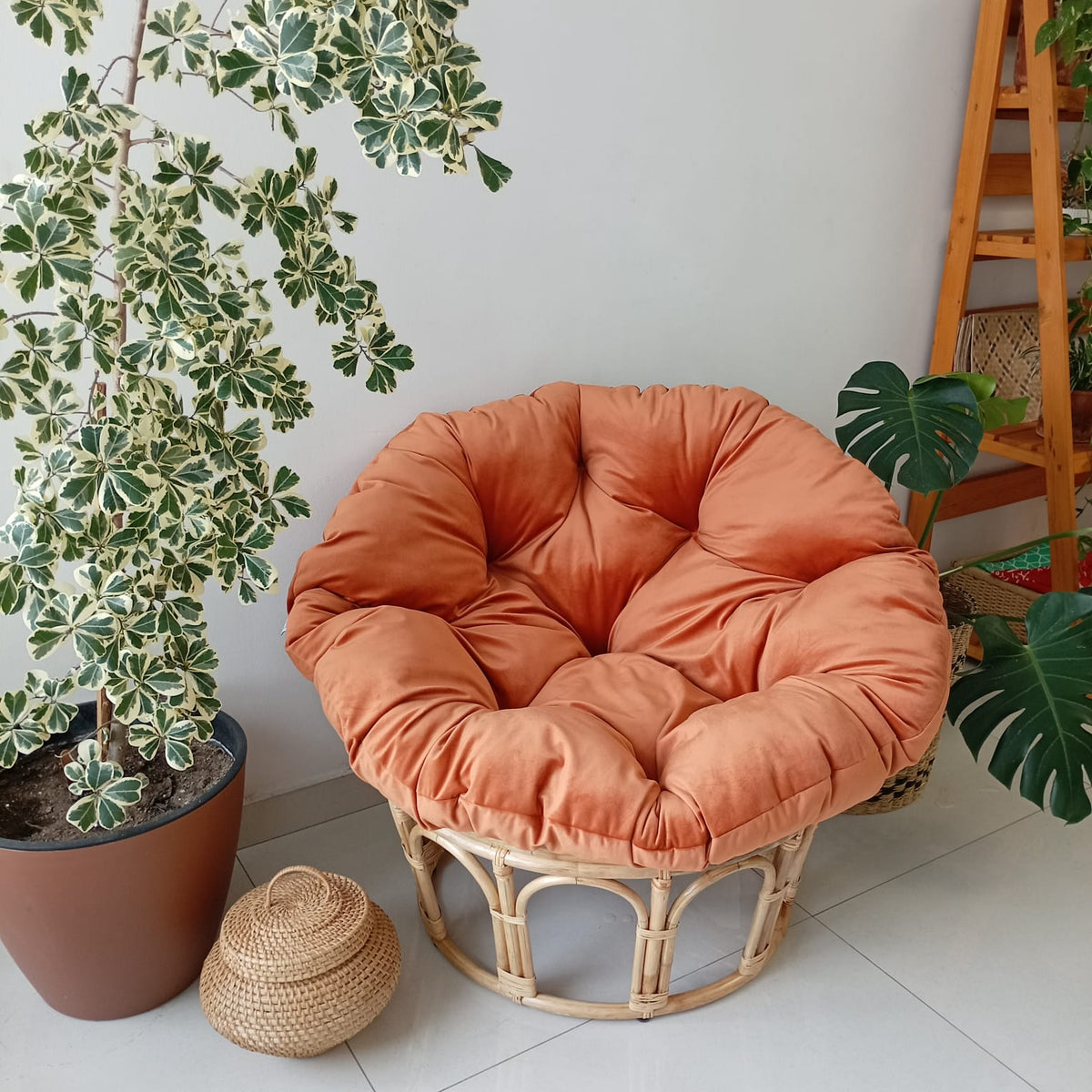CATALINA Tan Orange Papasan Chair Cushion
